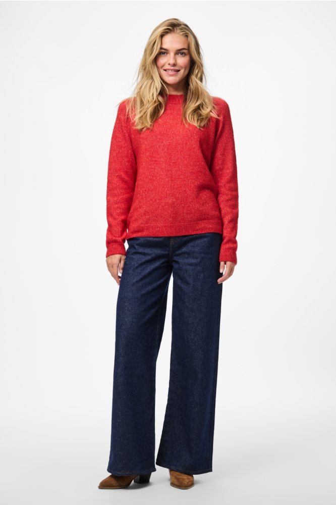 PCJULIANA LS O-NECK KNIT NOOS BC 17126277 Goji Berry